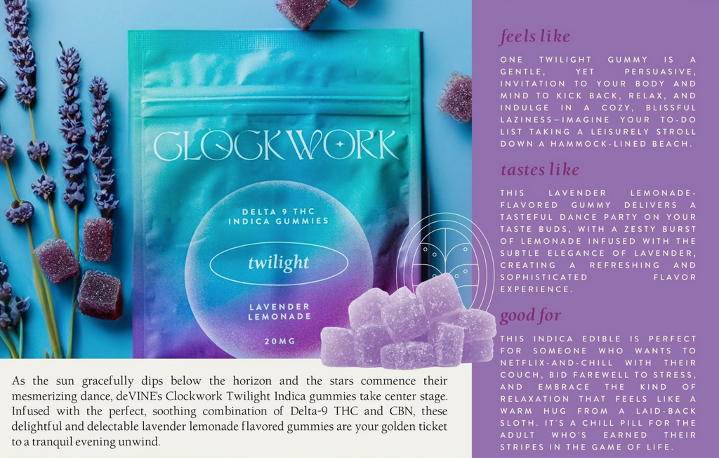 Clockwork- Twilight Indica ∆9 Gummies