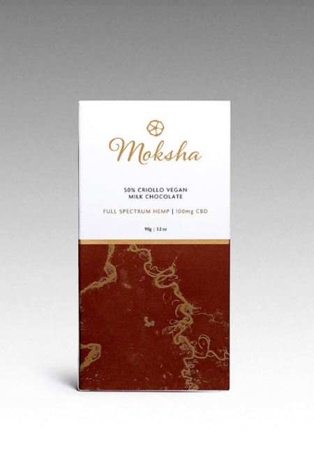 Moksha 50% Criollo Vegan Milk Chocolate Full-Spectrum CBD Bar (100mg)