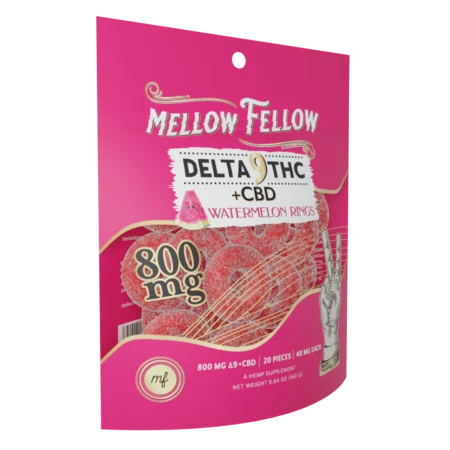 Mellow Fellow Delta 9 THC + CBD Watermelon Rings 800mg